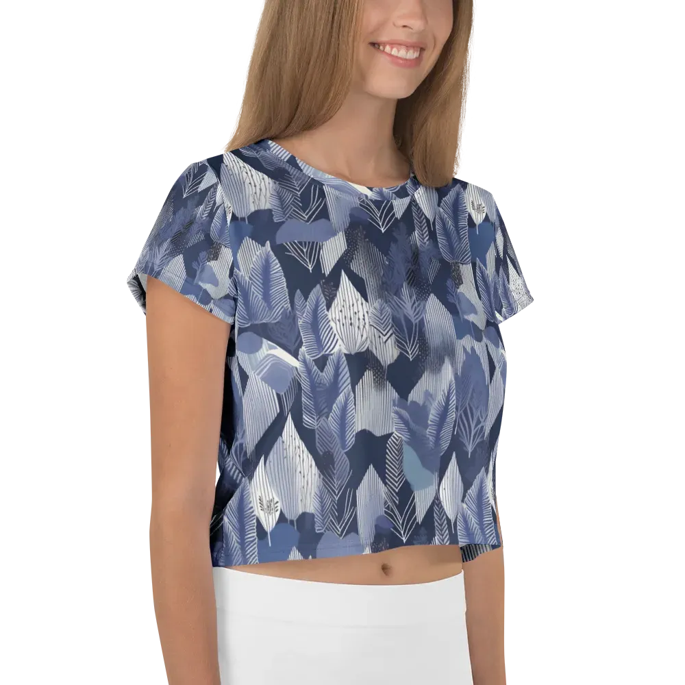 Midnight Frond on Crop Tee — Right