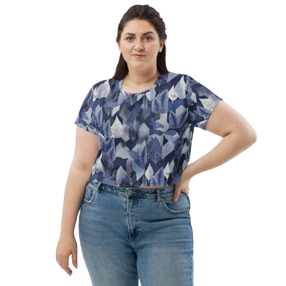 Midnight Frond on Crop Tee — Front