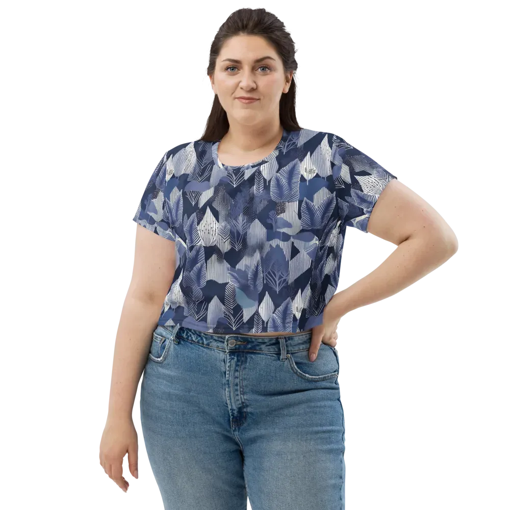 Midnight Frond on Crop Tee — Front
