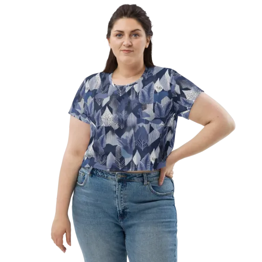 Midnight Frond on a Crop Tee