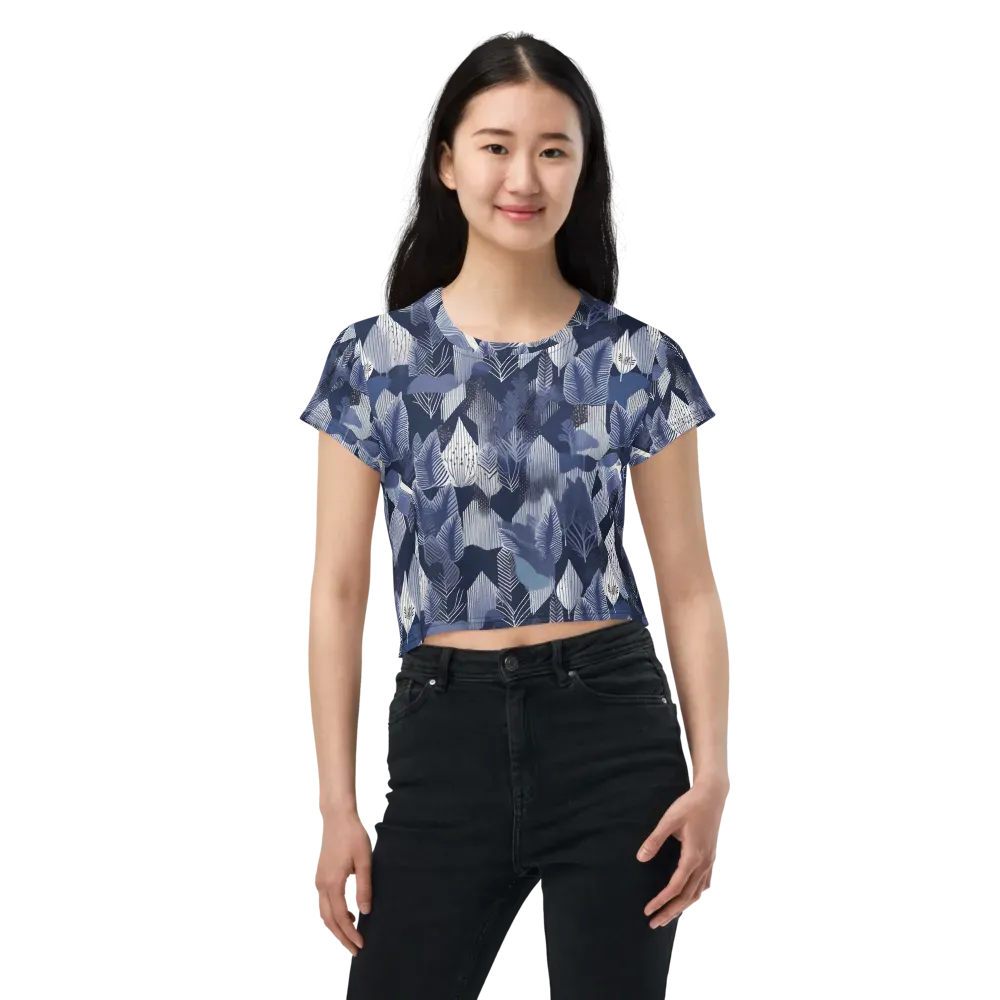 Midnight Frond on Crop Tee — Front