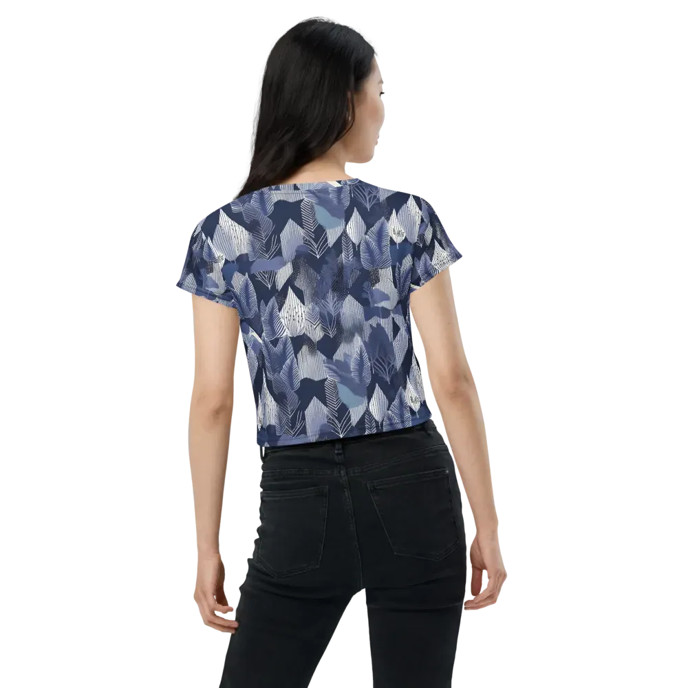 Midnight Frond on Crop Tee — Back
