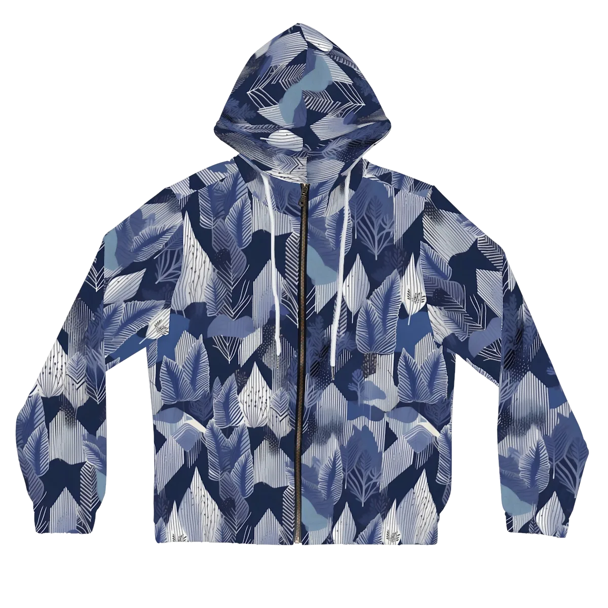 Midnight Frond on Women's Full-Zip Hoodie — Front
