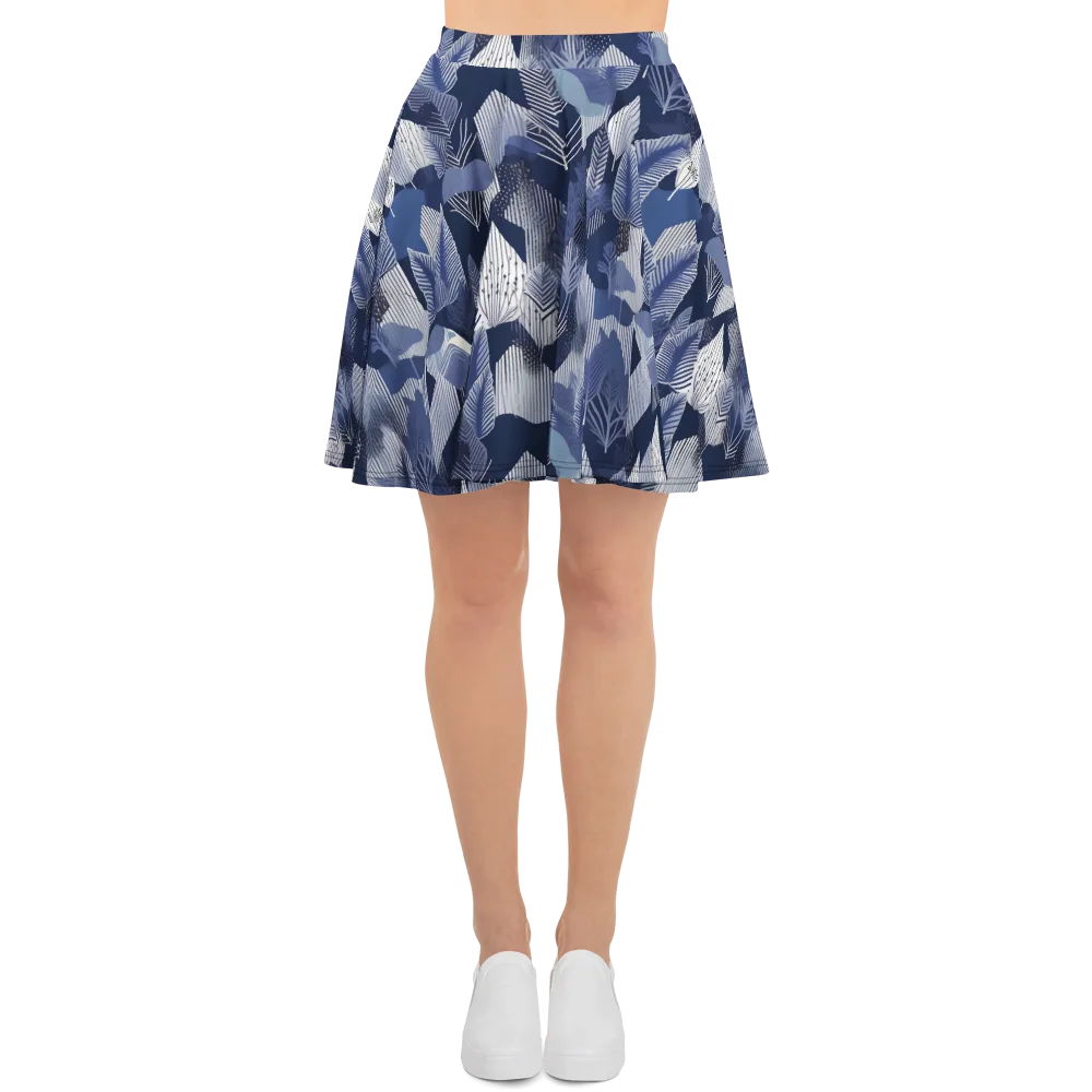 Midnight Frond on Skater Skirt — Front