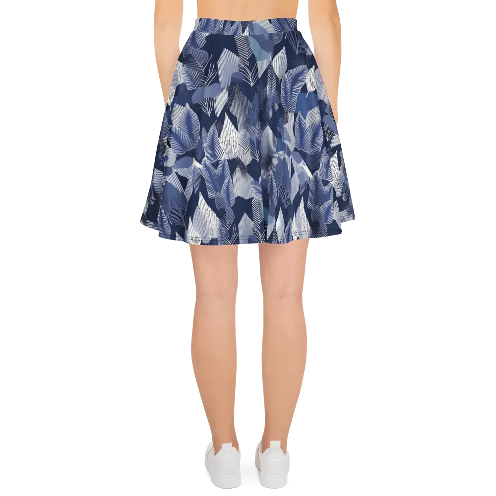 Midnight Frond on Skater Skirt — Back
