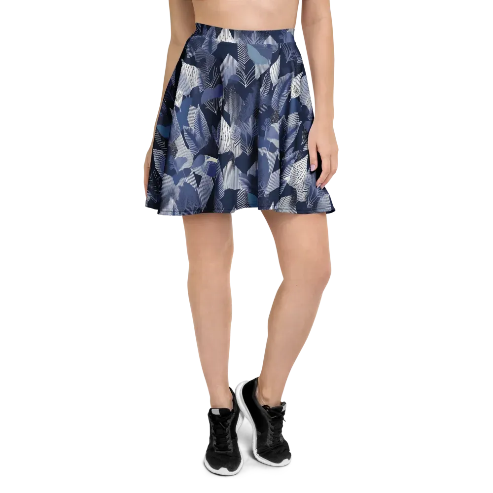 Midnight Frond on Skater Skirt — Front