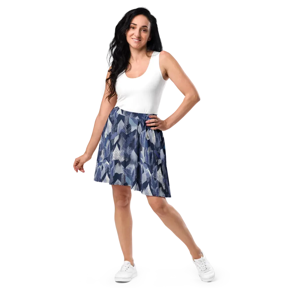 Midnight Frond on Skater Skirt — Front