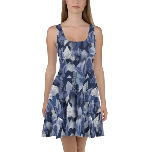 Midnight Frond on a Skater Dress