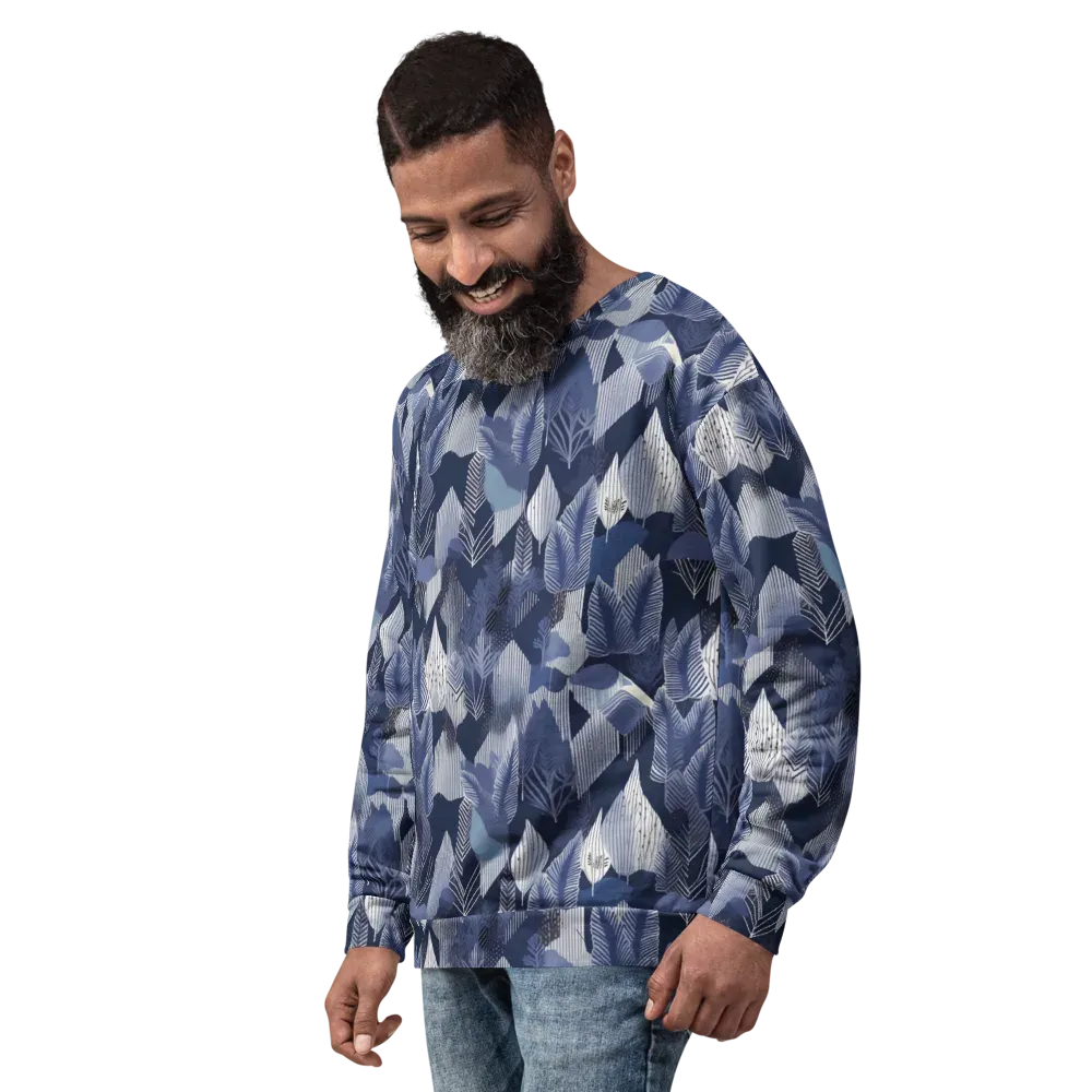 Midnight Frond on Sweatshirt — Left Front