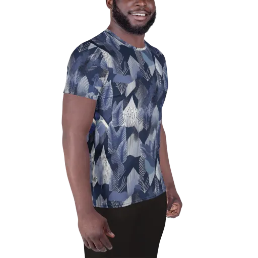 Midnight Frond on a Men's Athletic T-Shirt