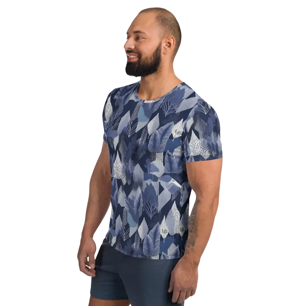 Midnight Frond on Men's Athletic T-Shirt — Left