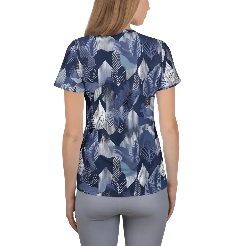 Midnight Frond on Women's Athletic T-Shirt — Back
