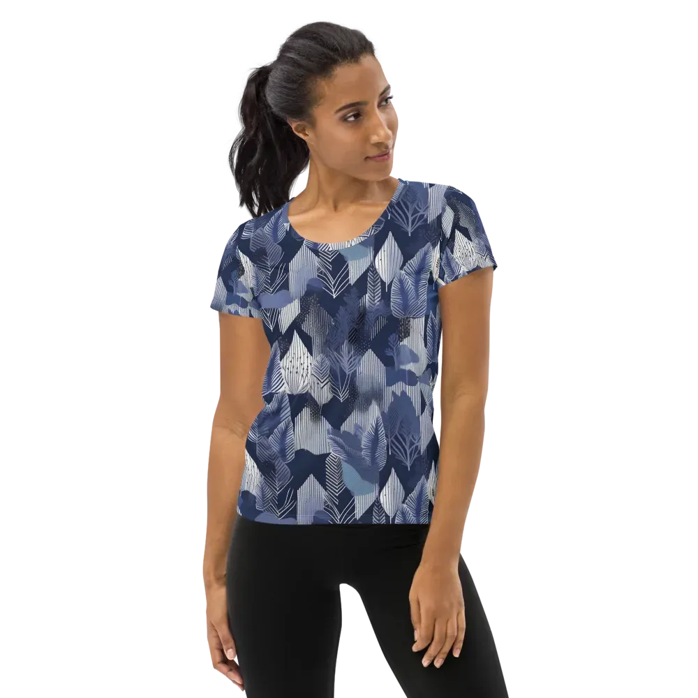 Midnight Frond on Women's Athletic T-Shirt — Front
