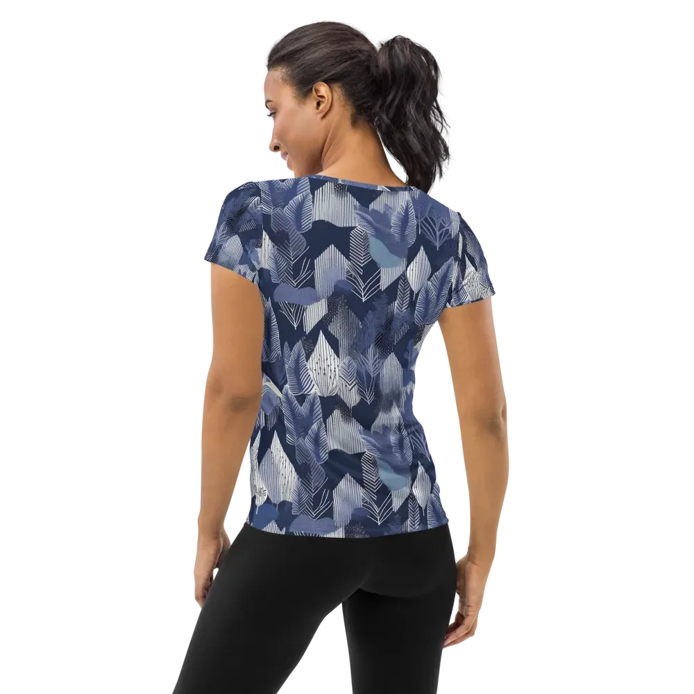 Midnight Frond on Women's Athletic T-Shirt — Back