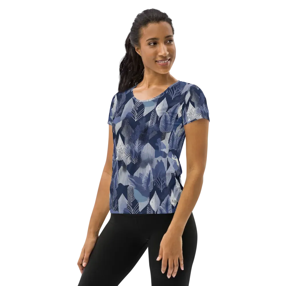 Midnight Frond on Women's Athletic T-Shirt — Left