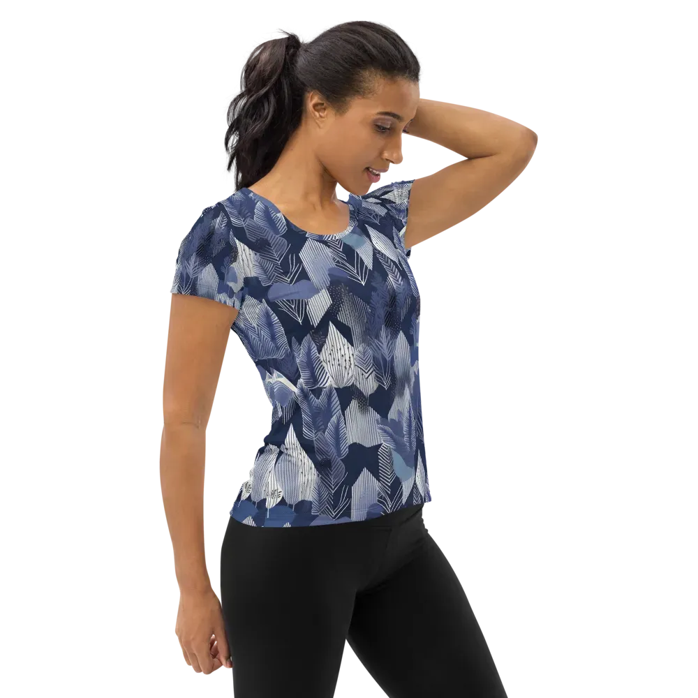 Midnight Frond on Women's Athletic T-Shirt — Right