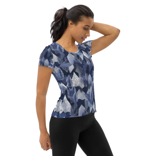Midnight Frond on a Women's Athletic T-Shirt