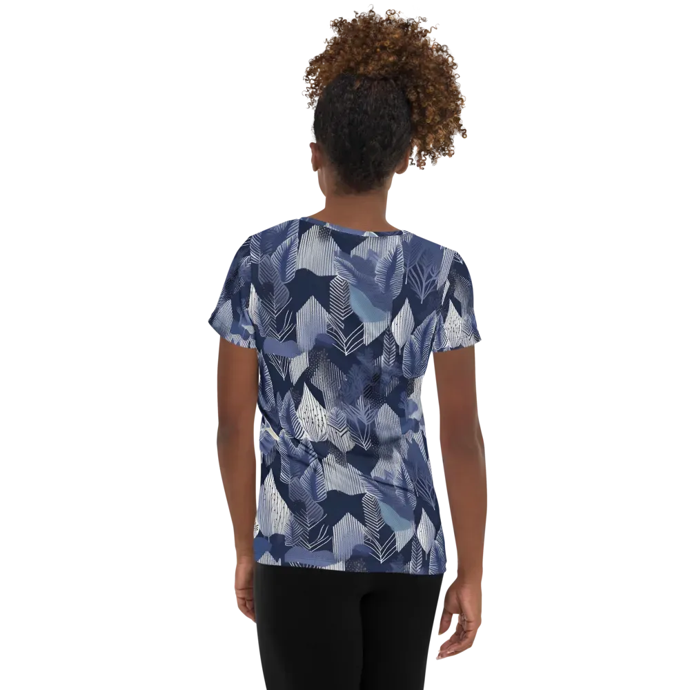 Midnight Frond on Women's Athletic T-Shirt — Back