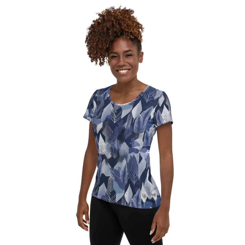 Midnight Frond on Women's Athletic T-Shirt — Left