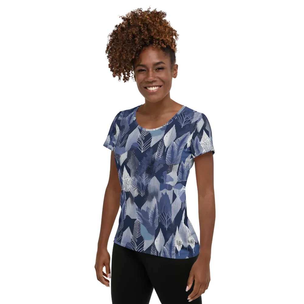 Midnight Frond on Women's Athletic T-Shirt — Left