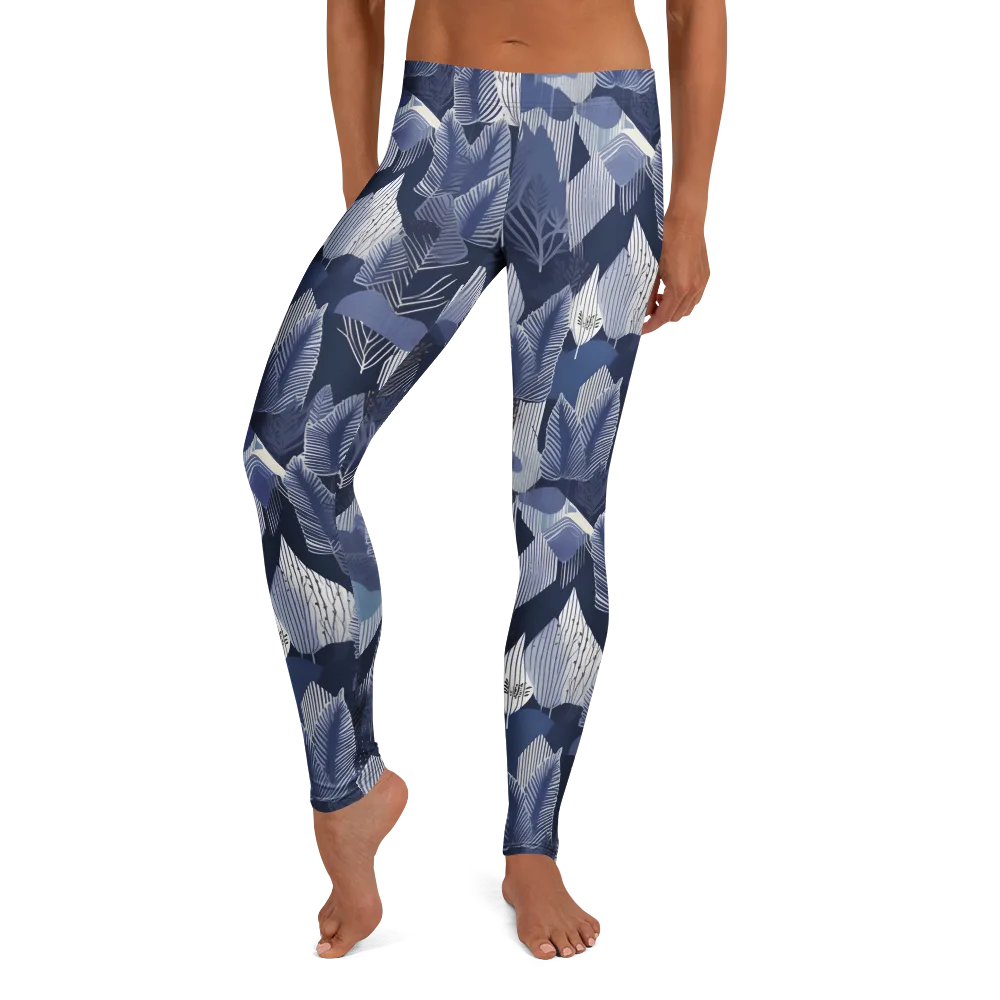 Midnight Frond on Leggings — Front