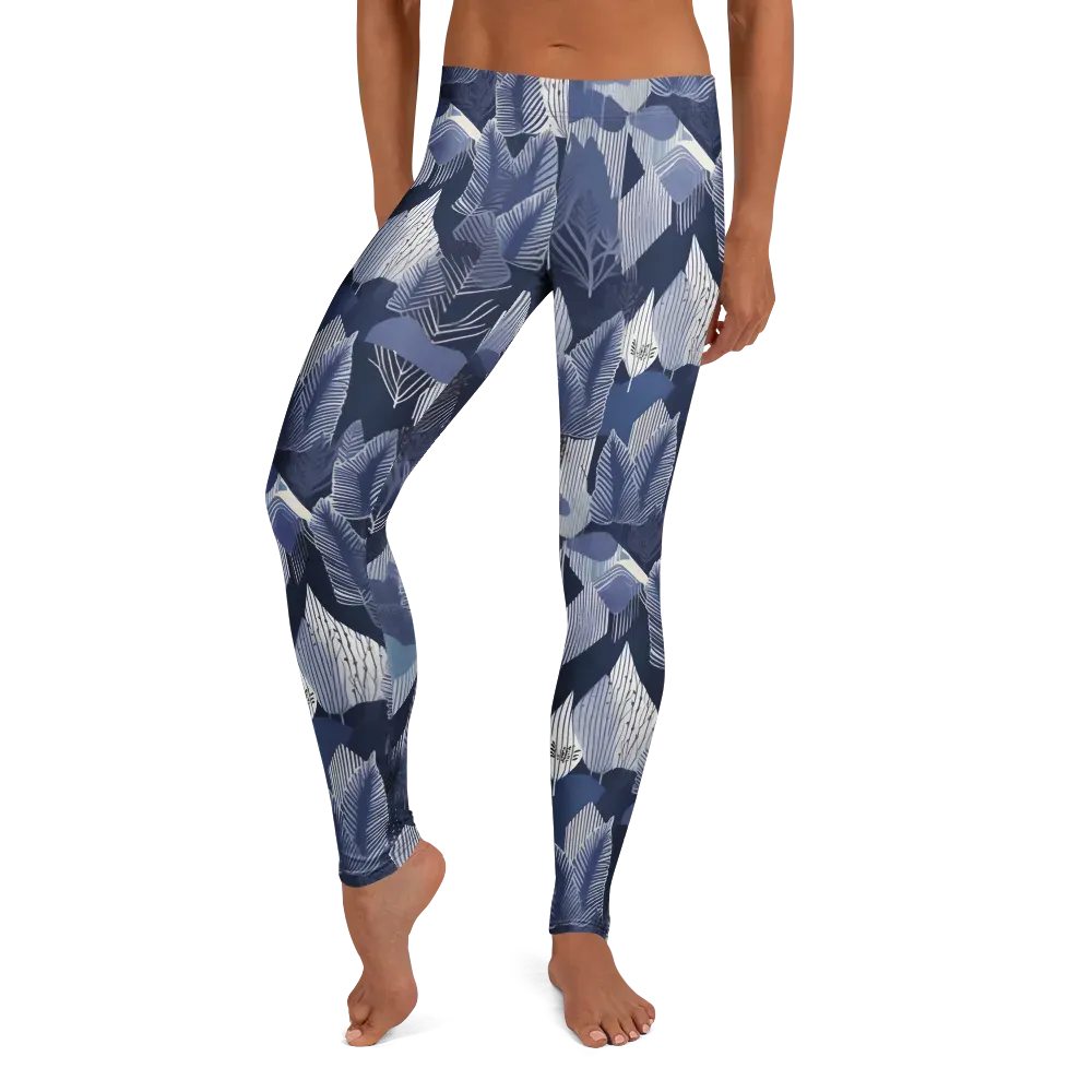 Midnight Frond on Leggings — Front