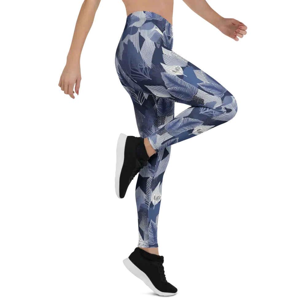 Midnight Frond on Leggings — Right