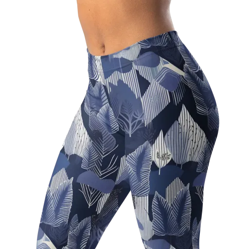Midnight Frond on a Leggings