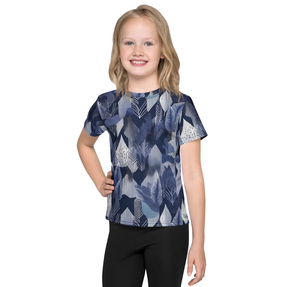 Midnight Frond on Kids Crew Neck T-Shirt — Front