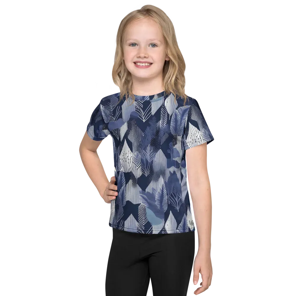 Midnight Frond on Kids Crew Neck T-Shirt — Front