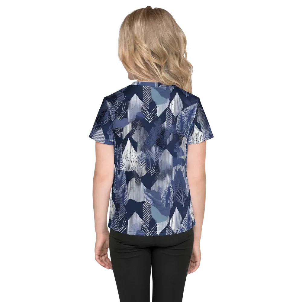 Midnight Frond on Kids Crew Neck T-Shirt — Back