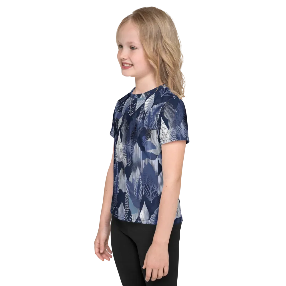 Midnight Frond on Kids Crew Neck T-Shirt — Left
