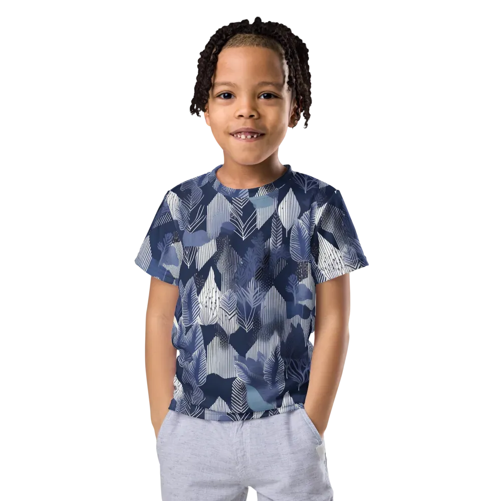 Midnight Frond on Kids Crew Neck T-Shirt — Front