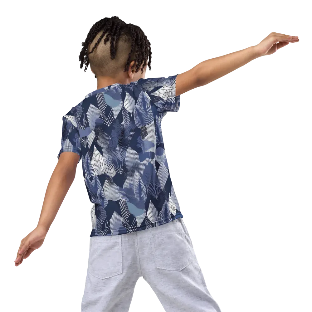 Midnight Frond on Kids Crew Neck T-Shirt — Back
