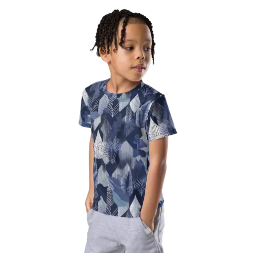 Midnight Frond on a Kids Crew Neck T-Shirt