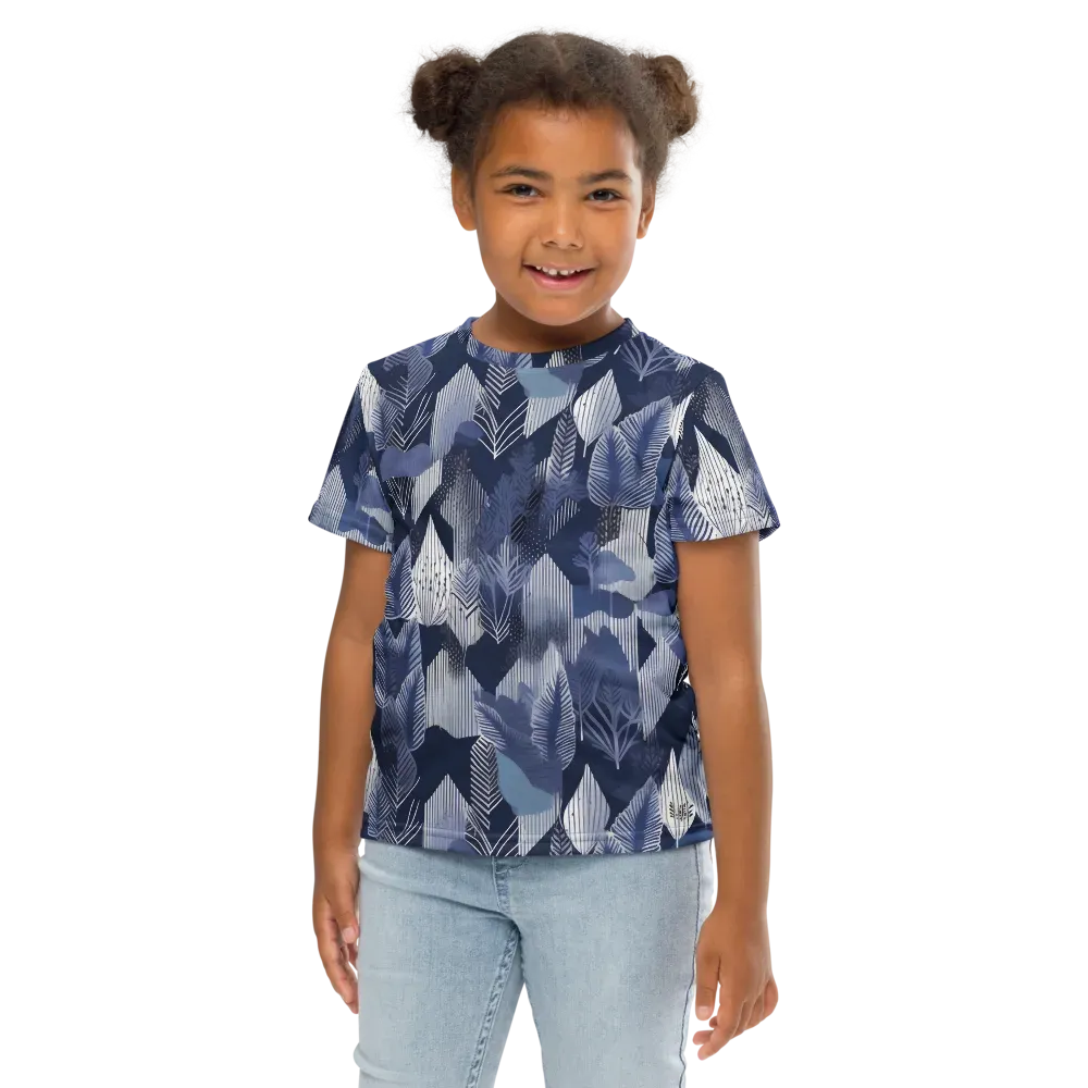 Midnight Frond on Kids Crew Neck T-Shirt — Front