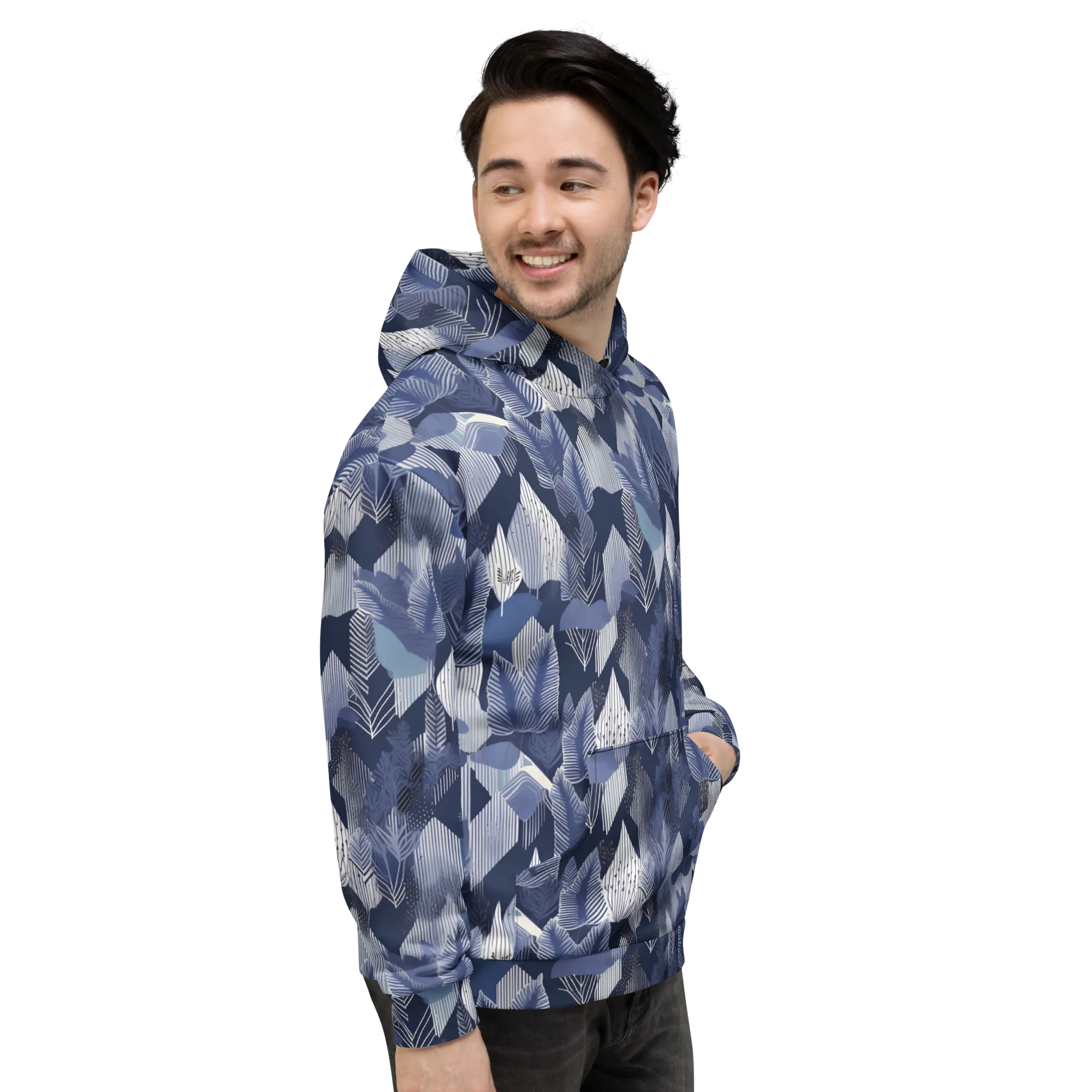 Midnight Frond on Hoodie — Right