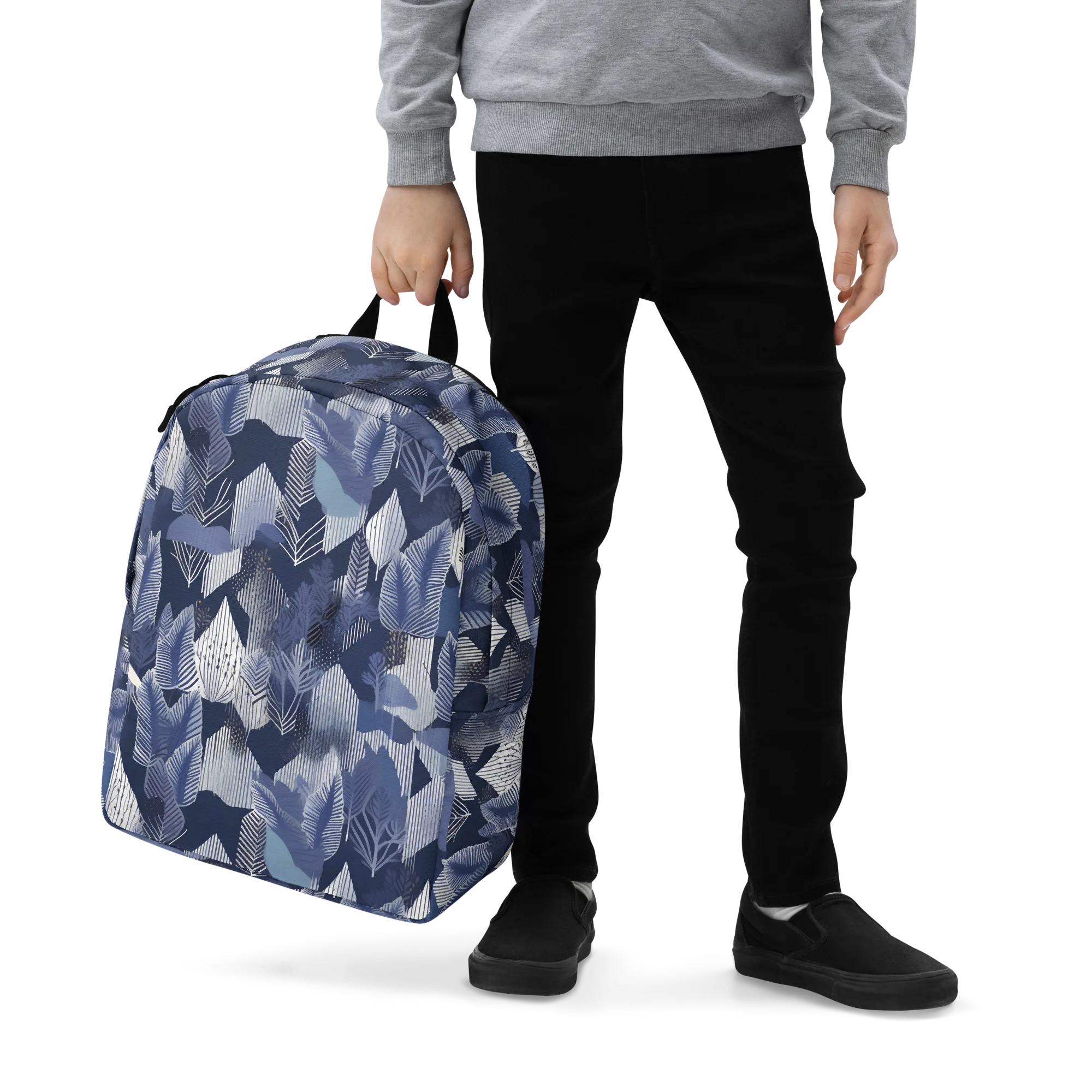 Midnight Frond on Minimalist Backpack — Zoomed-in