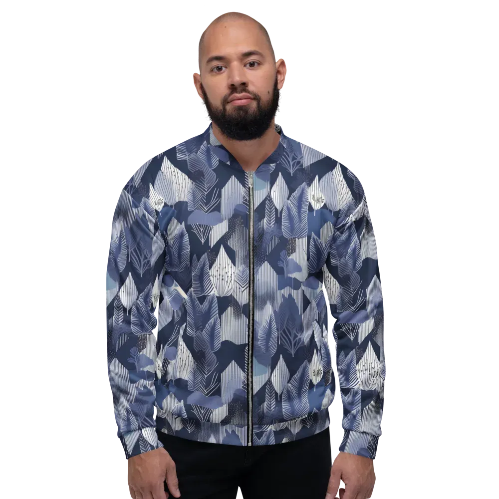 Midnight Frond on Bomber Jacket — Front