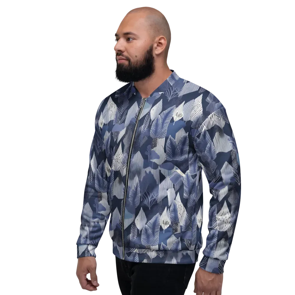 Midnight Frond on Bomber Jacket — Left