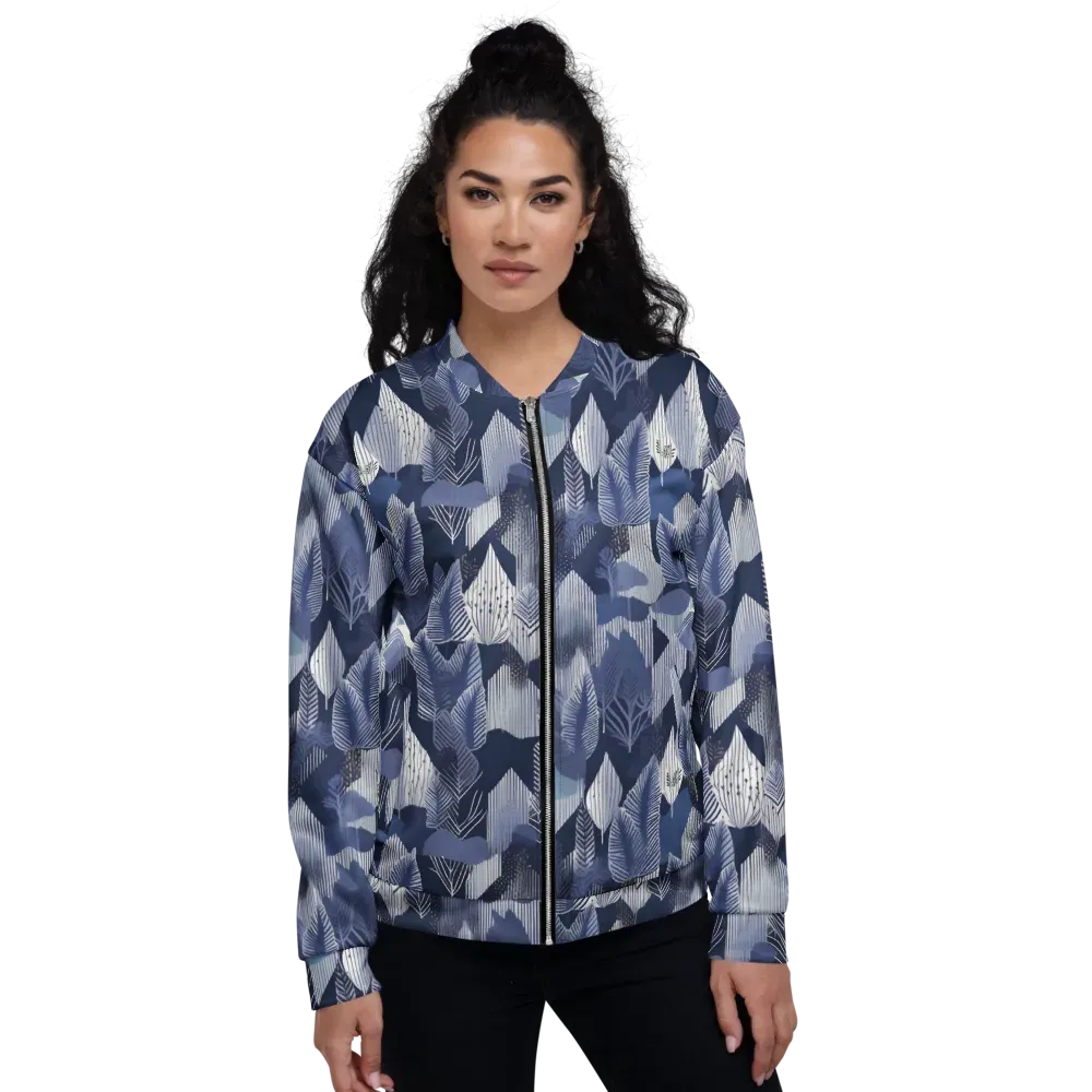 Midnight Frond on Bomber Jacket — Front