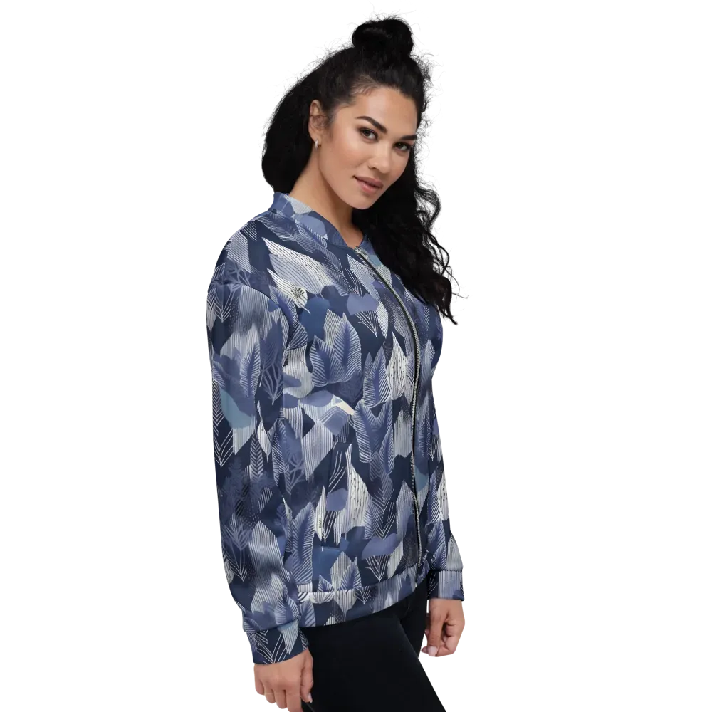 Midnight Frond on Bomber Jacket — Right