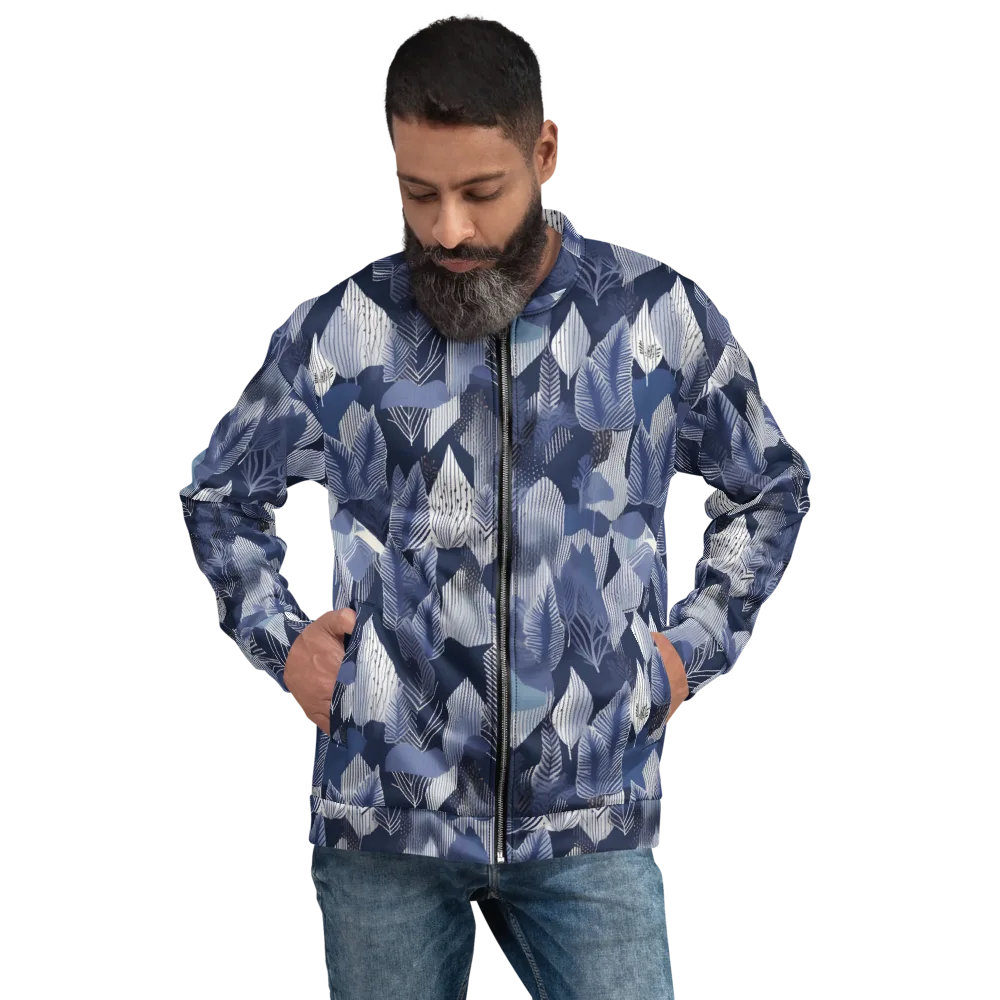 Midnight Frond on Bomber Jacket — Front