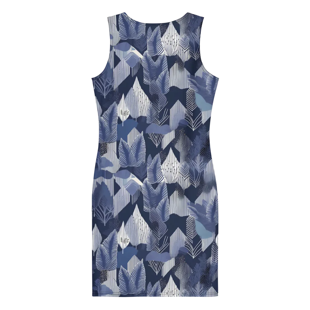 Midnight Frond on Bodycon Dress — Back