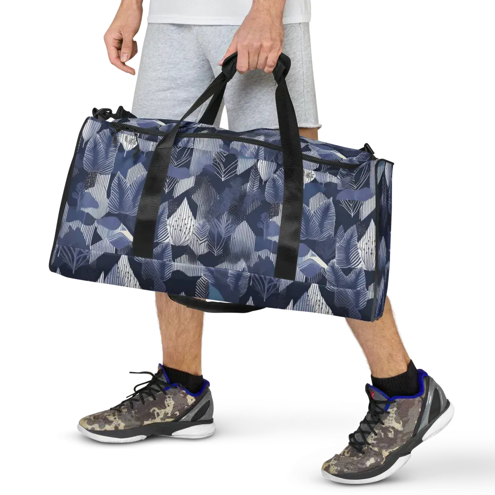 Midnight Frond on Duffle Bag — Front