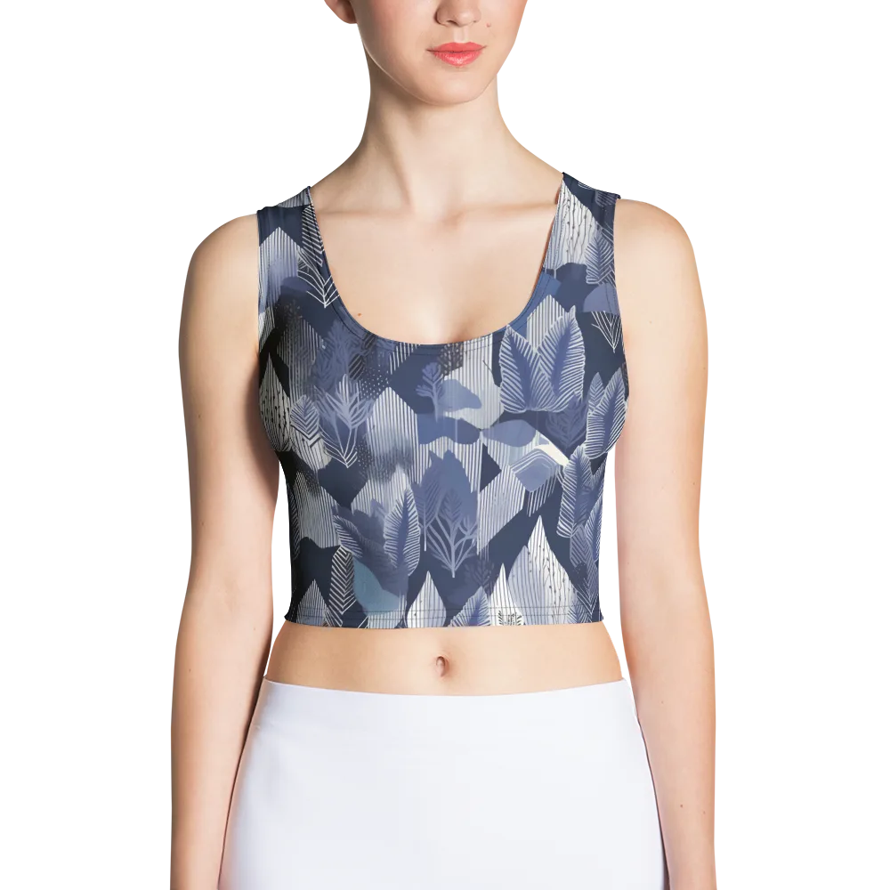 Midnight Frond on Crop Top — Front