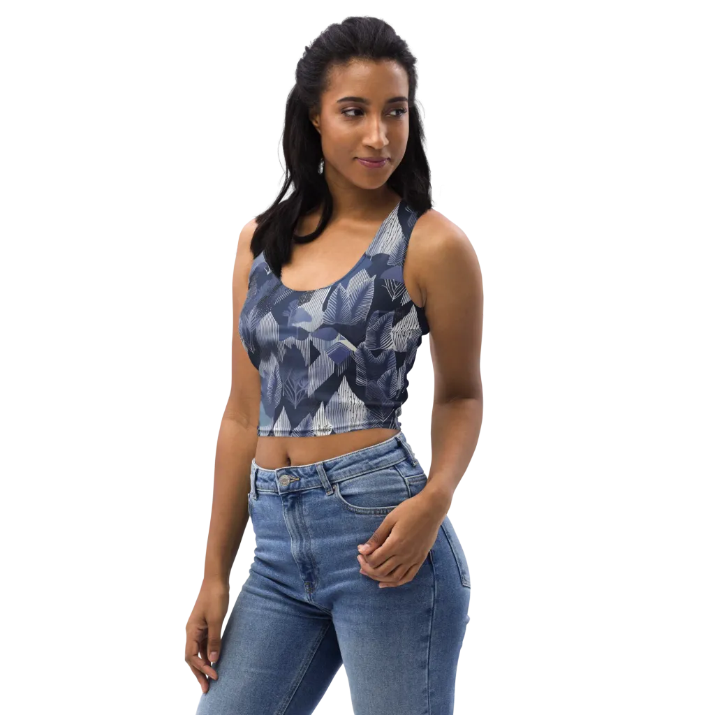 Midnight Frond on Crop Top — Left Front