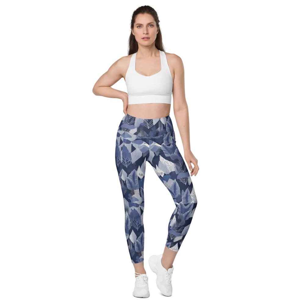 Midnight Frond on Leggings with Pockets — Front