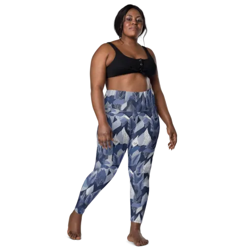 Midnight Frond on a Leggings with Pockets