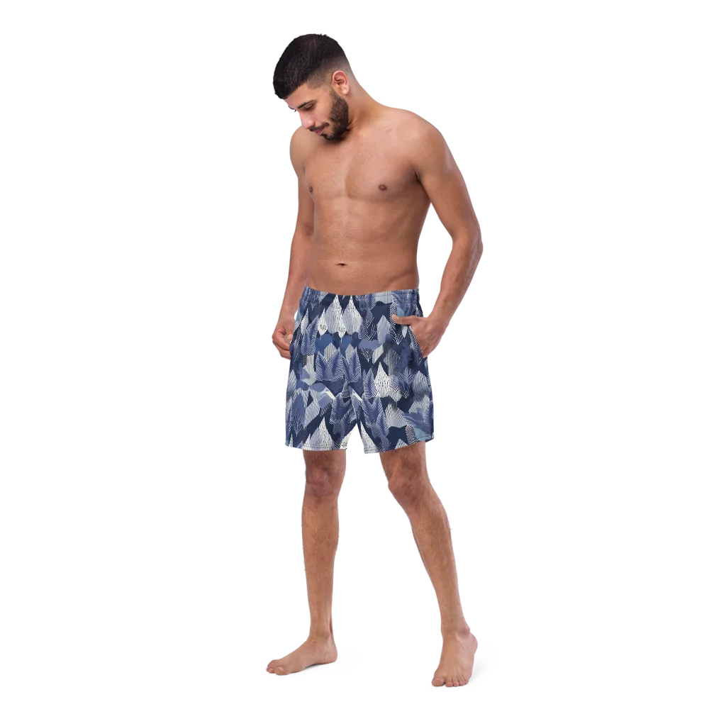 Midnight Frond on Swim Trunks — Left Front